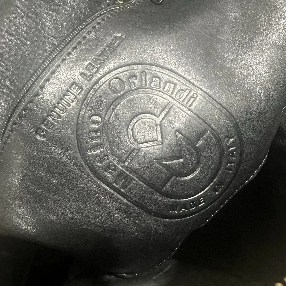 Marino‎ Orlandi Italian Leather Large Backpack Sling Black